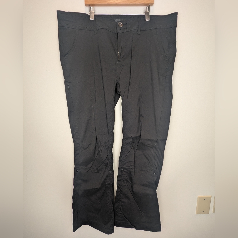 Prana Halle Pants Womens 16 Short Black Convertible Roll Up Cargo Hiking Explore